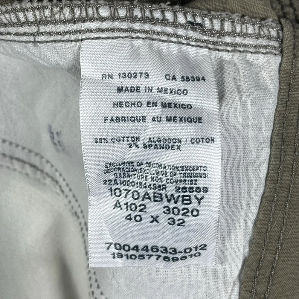 Wrangler Pants Men 40x32 Relaxed Fit Tan Cargo Flex Work Stretch Comfort Ripstop
